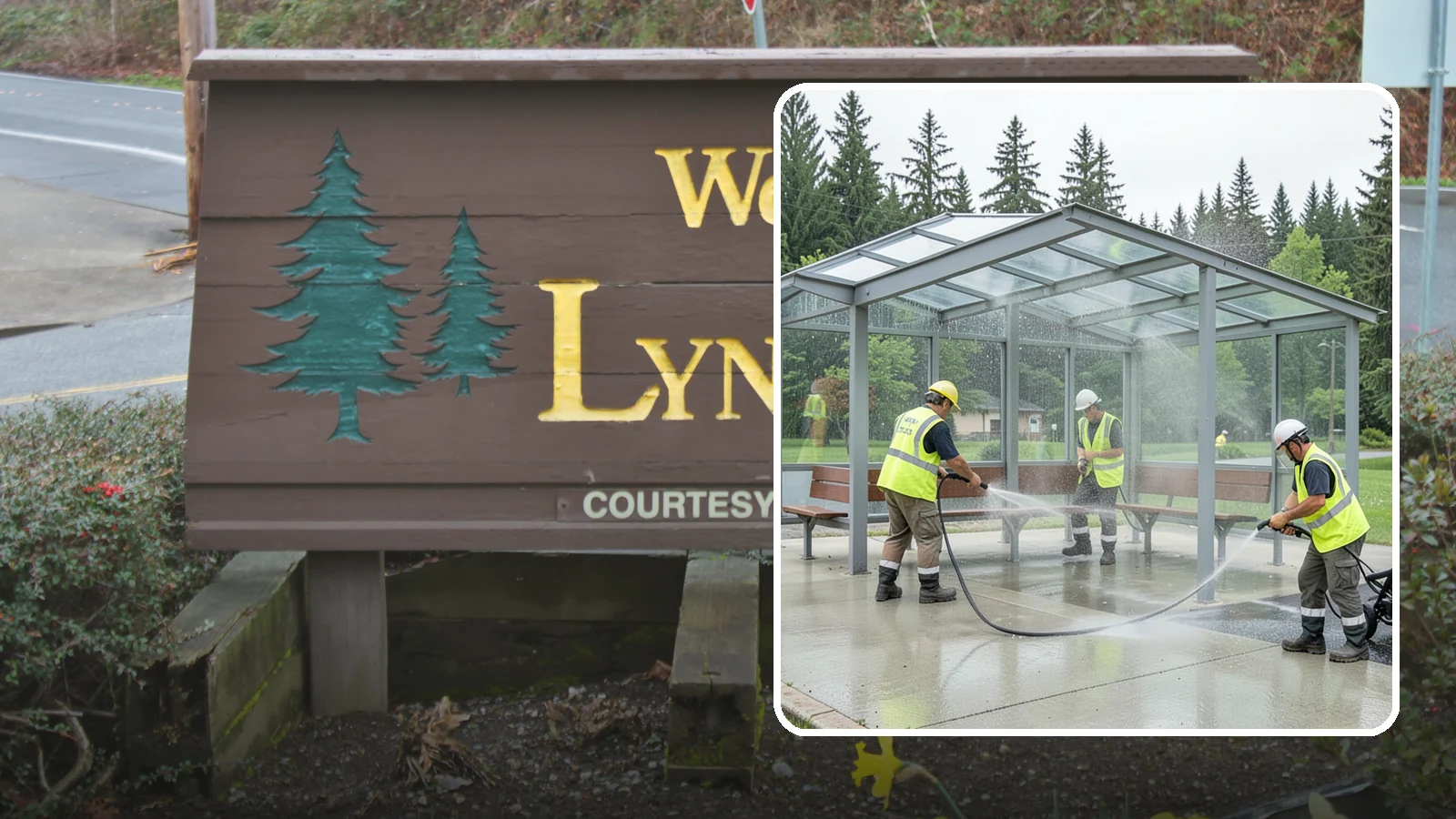 Transit Shelter Washing in Lynnwood, Snohomish County, WA - Wash transit shelters inside and out, including glass, roofs, and seating, for a clean and safe waiting environment.