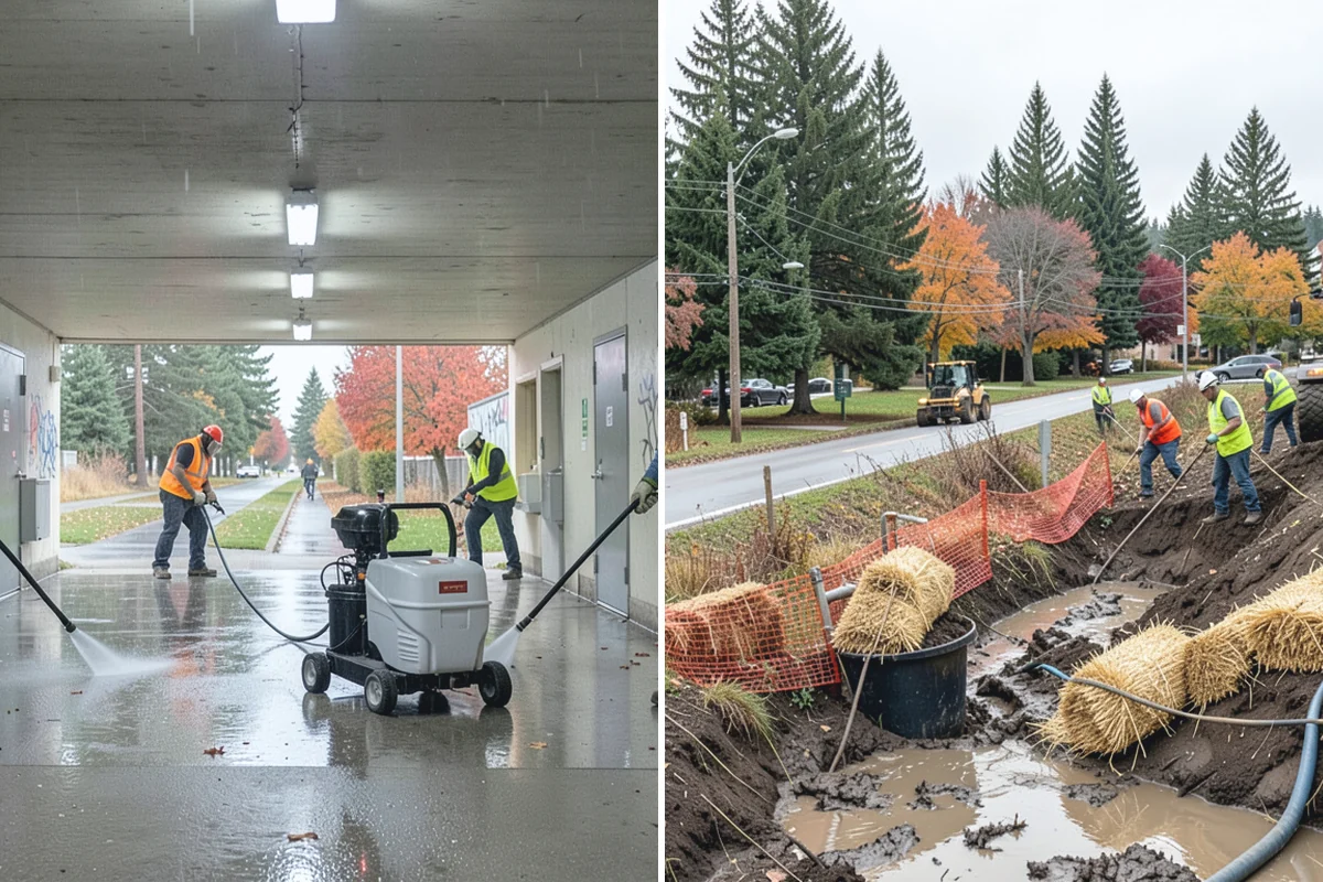 Transit Shelter Washing in Medina, King County, WA - Inventory shelter locations, materials, and glazing types