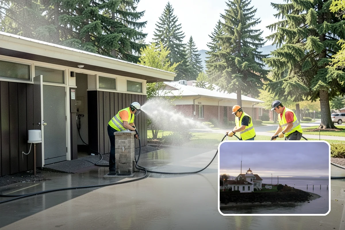 Transit Shelter Washing in Mukilteo, Snohomish County, WA - Restores clear glazing and improves rider sightlines and comfort