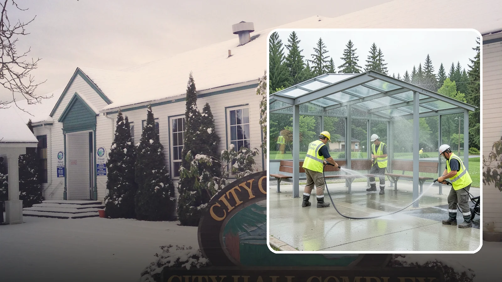 Transit Shelter Washing in Pacific, King County, WA - Wash transit shelters inside and out, including glass, roofs, and seating, for a clean and safe waiting environment.