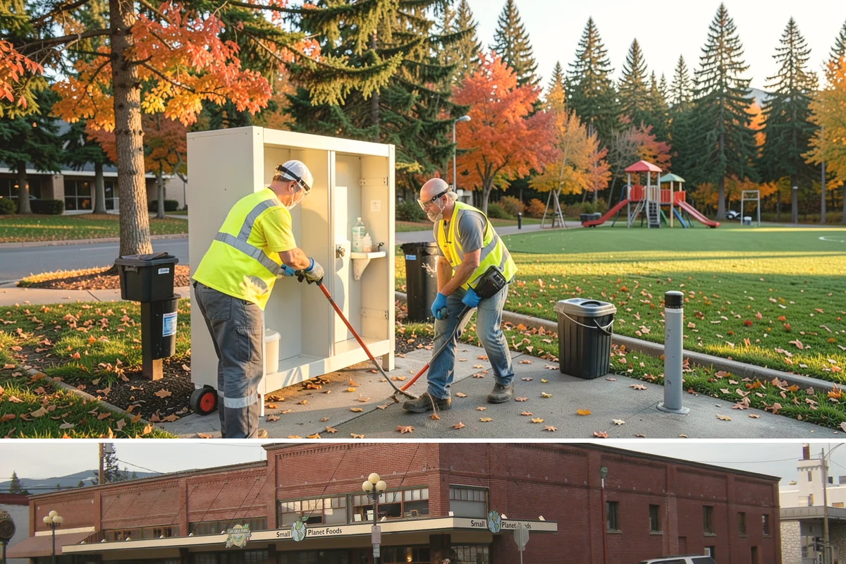 Transit Shelter Washing in Sedro-Woolley, Skagit County, WA - Shelter washing is effective year-round, but roof moss and algae treatment yields the best results scheduled for spring and again...