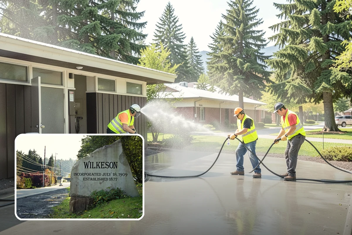 Transit Shelter Washing in Wilkeson, Pierce County, WA - Restores clear glazing and improves rider sightlines and comfort