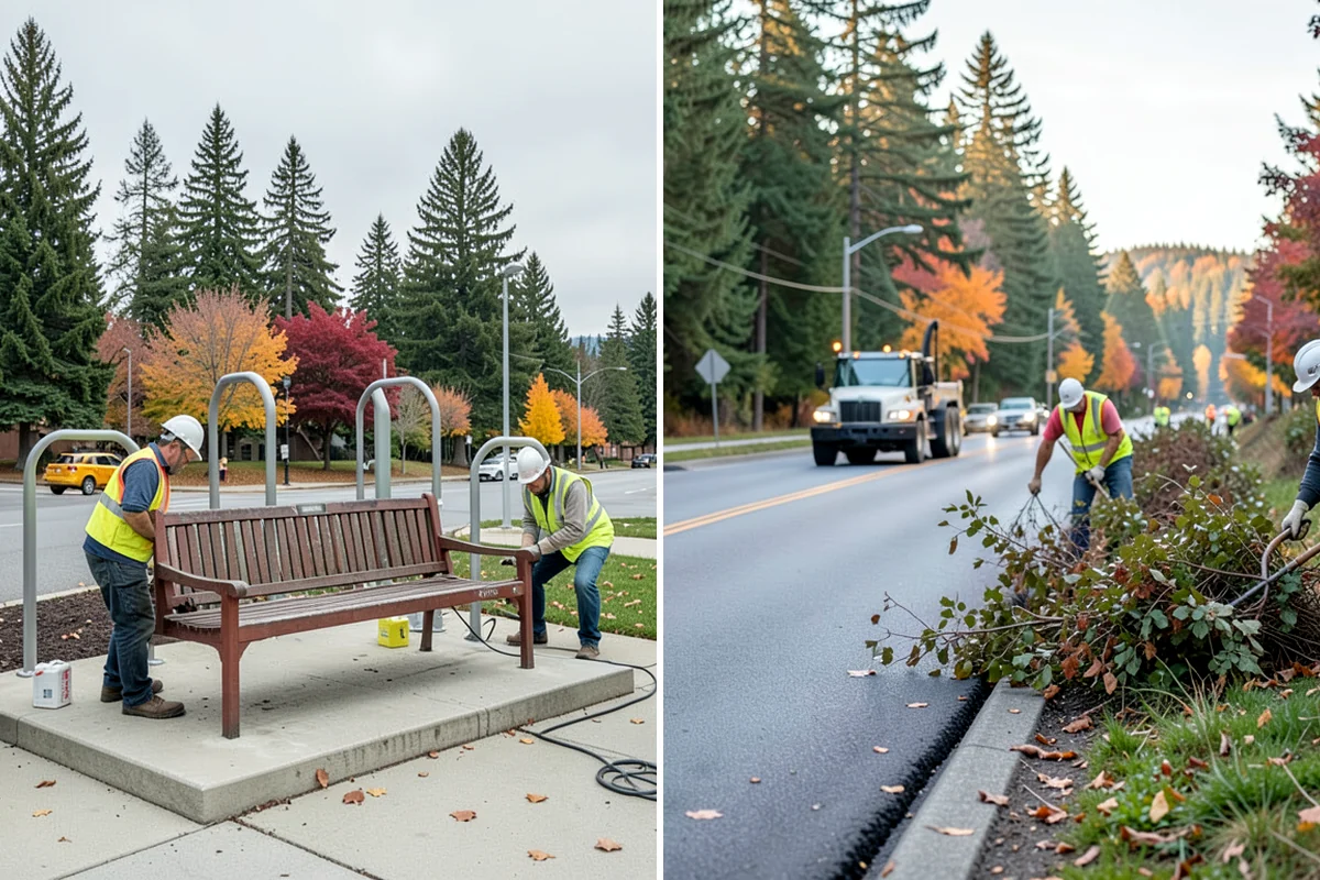 Trash Can Installation in Arlington, Snohomish County, WA - Confirm receptacle models, quantities, and placement plan