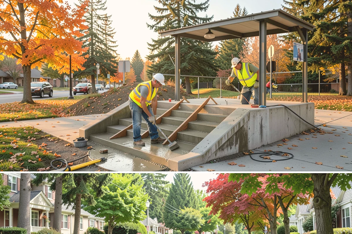 Trash Can Installation in Beaux Arts Village, King County, WA - Installations run year-round, often expanded ahead of the busy summer park season when litter volumes peak.
