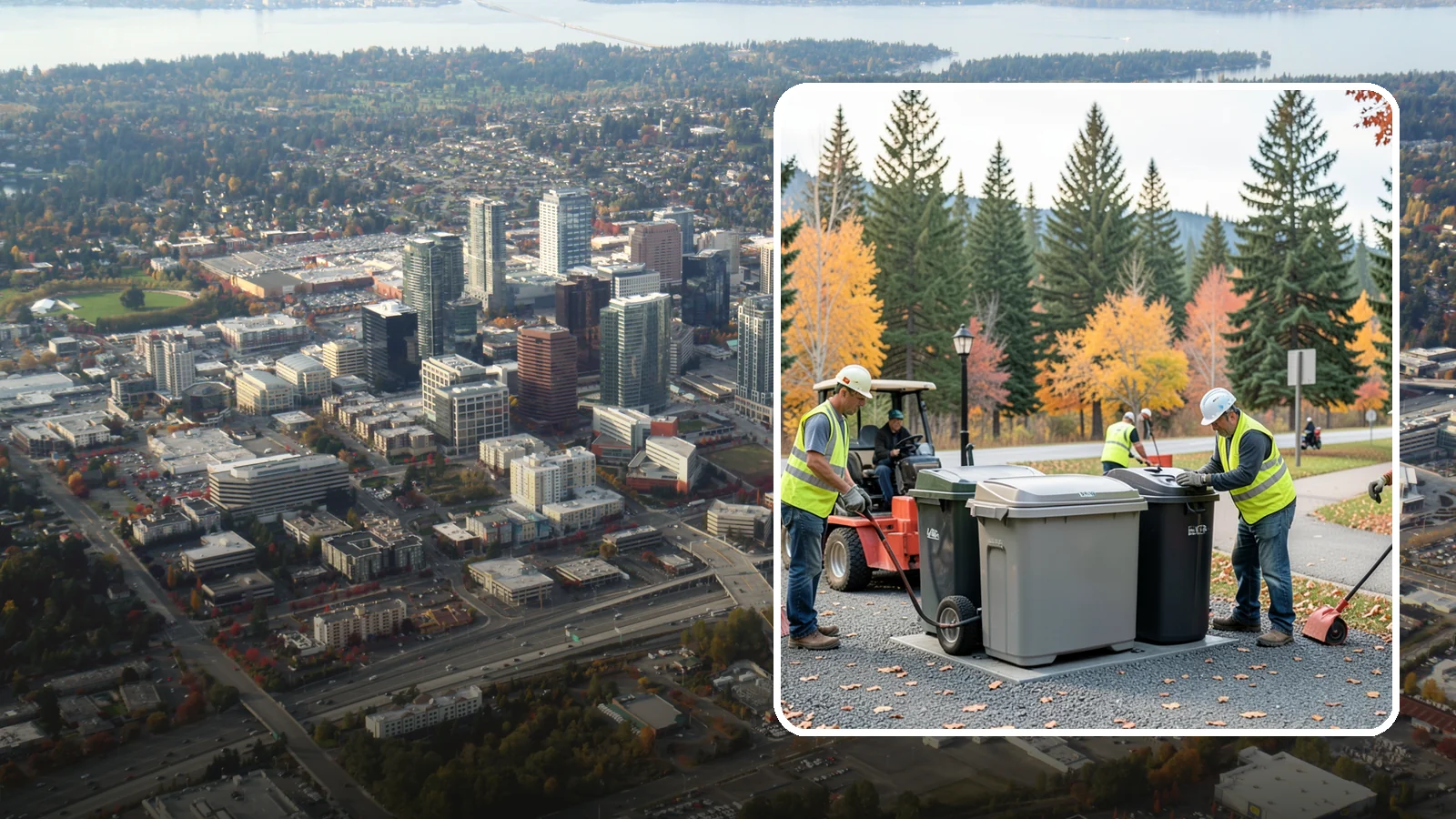 Trash Can Installation in Bellevue, King County, WA - We install anchored waste receptacles with animal-resistant lids at parks, trails, and streetscapes.