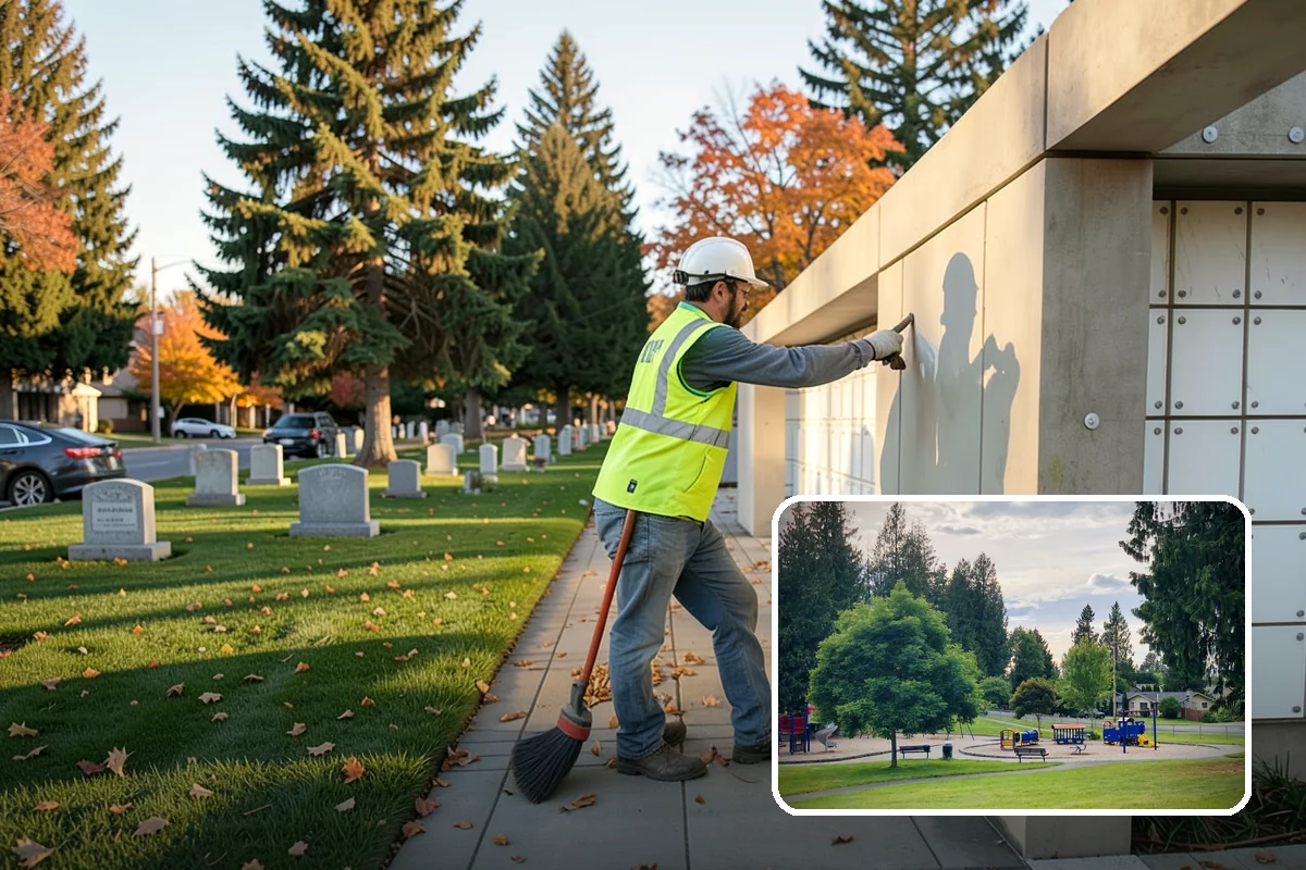 Trash Can Installation in Bonney Lake, Pierce County, WA - Reduces litter by placing receptacles where the public needs them