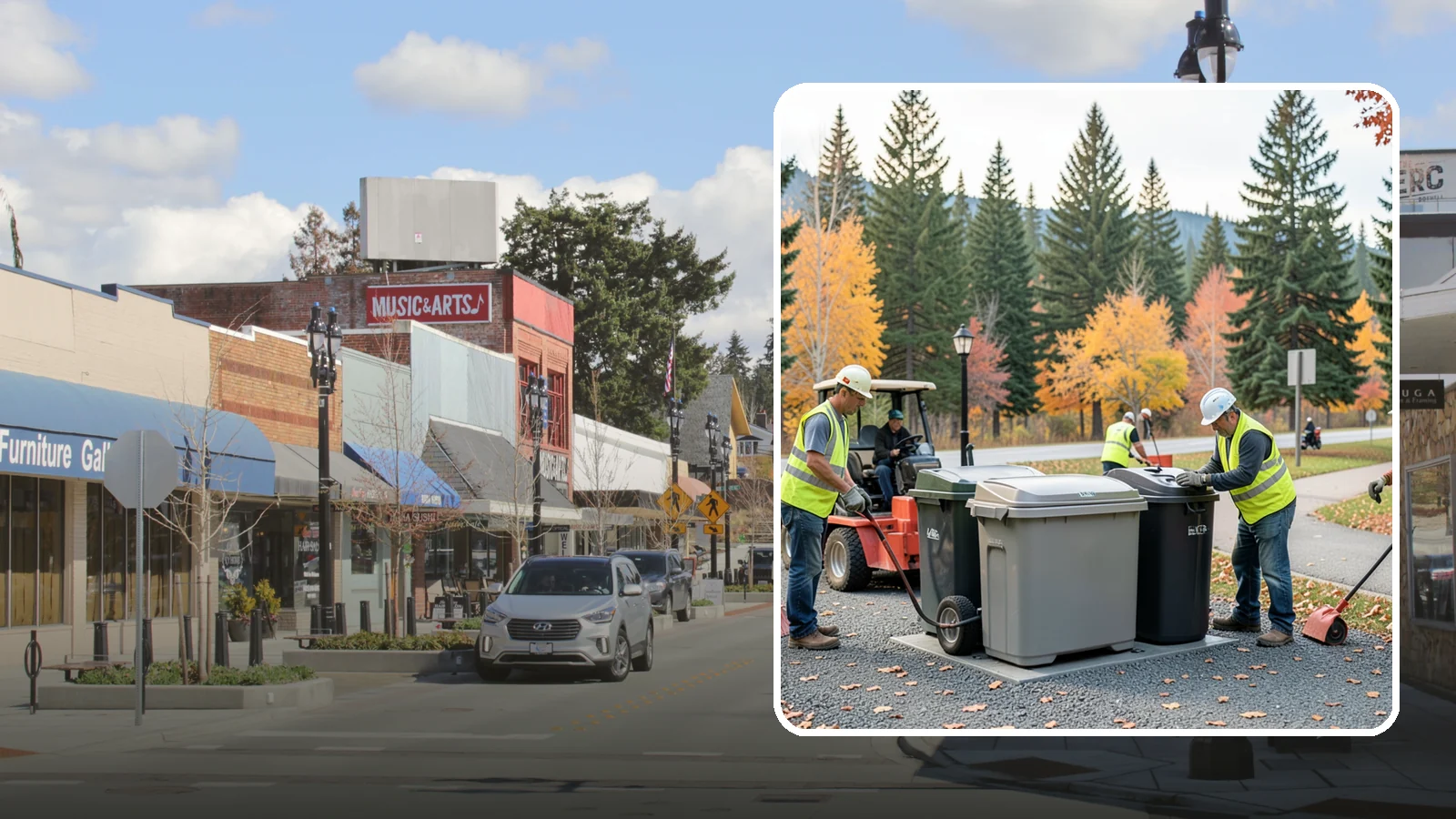 Trash Can Installation in Bothell, King County, WA - We install anchored waste receptacles with animal-resistant lids at parks, trails, and streetscapes.