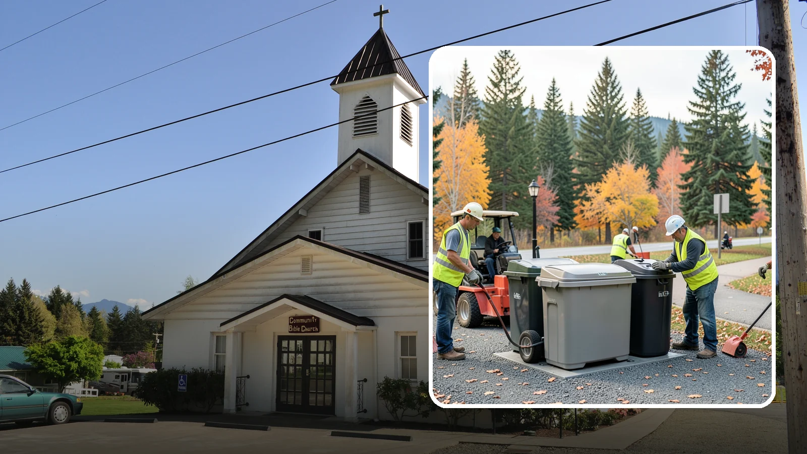 Trash Can Installation in Concrete, Skagit County, WA - We install anchored waste receptacles with animal-resistant lids at parks, trails, and streetscapes.