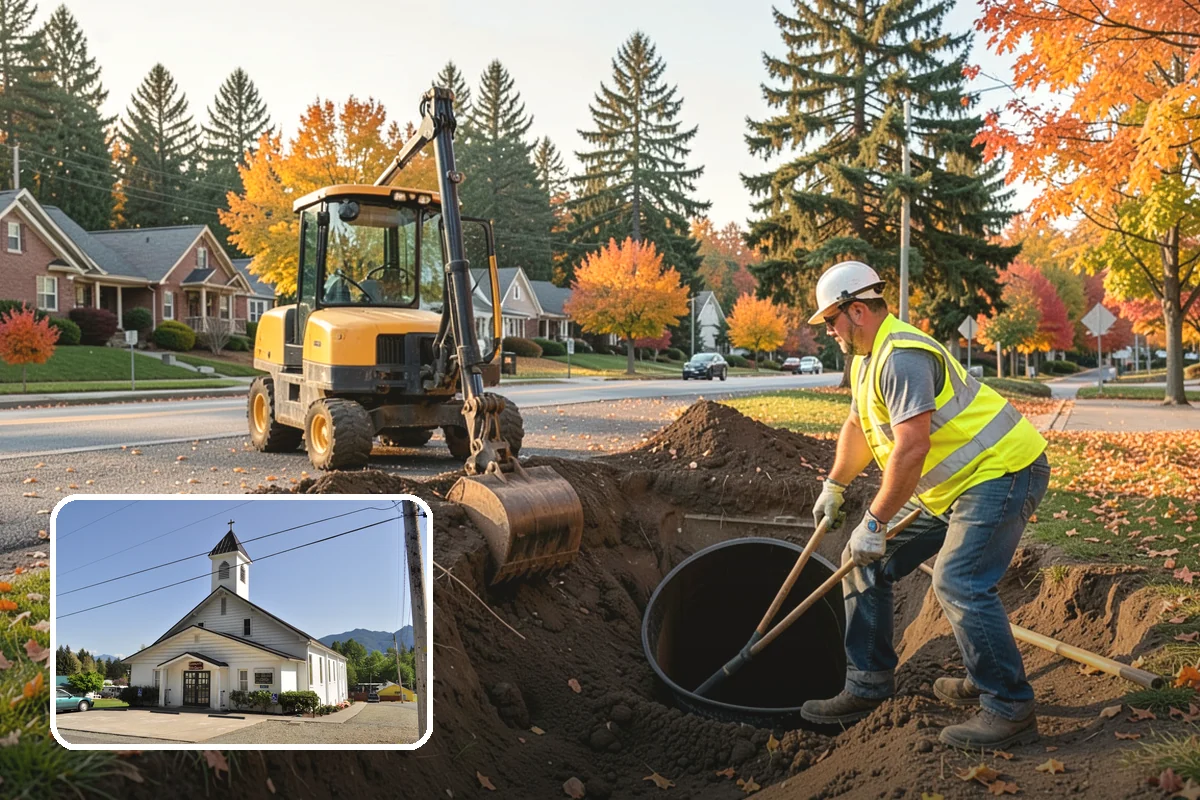 Trash Can Installation in Concrete, Skagit County, WA - Reduces litter by placing receptacles where the public needs them