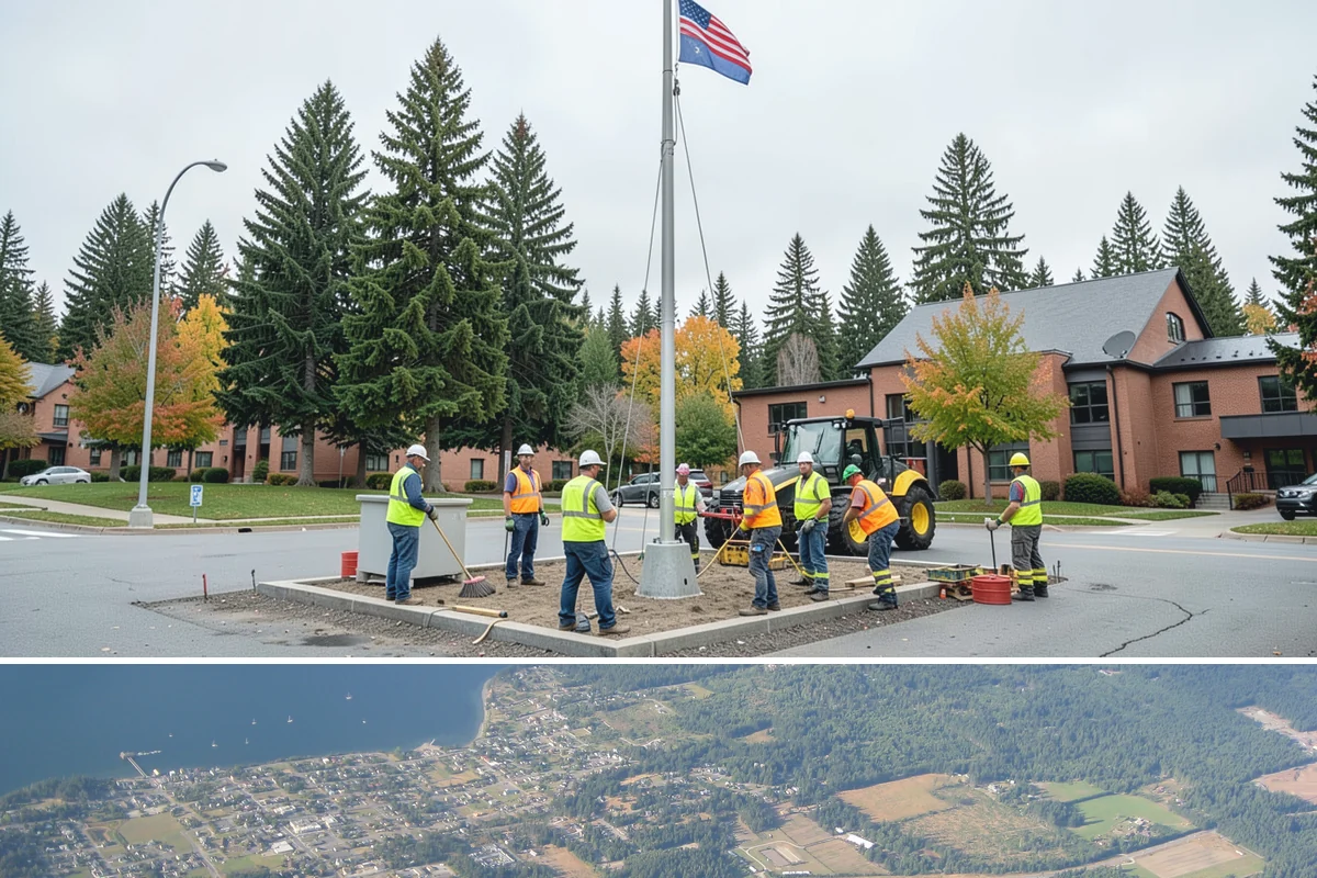 Trash Can Installation in Coupeville, Island County, WA - Installations run year-round, often expanded ahead of the busy summer park season when litter volumes peak.