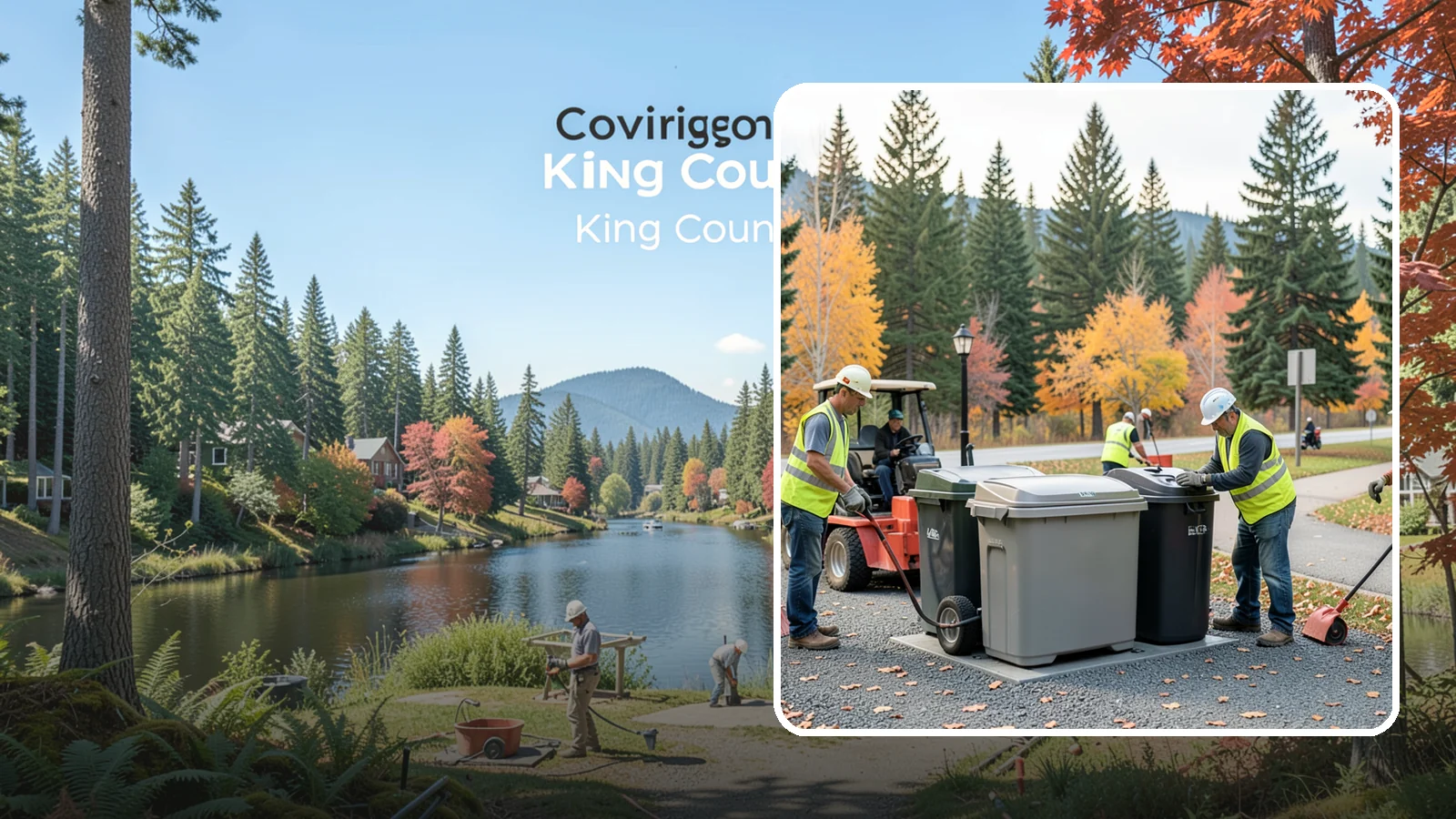 Trash Can Installation in Covington, King County, WA - We install anchored waste receptacles with animal-resistant lids at parks, trails, and streetscapes.