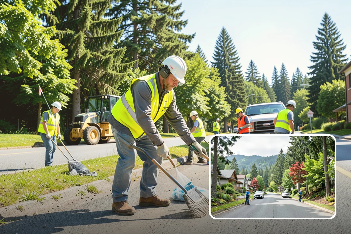 Trash Can Installation in Darrington, Snohomish County, WA - Reduces litter by placing receptacles where the public needs them