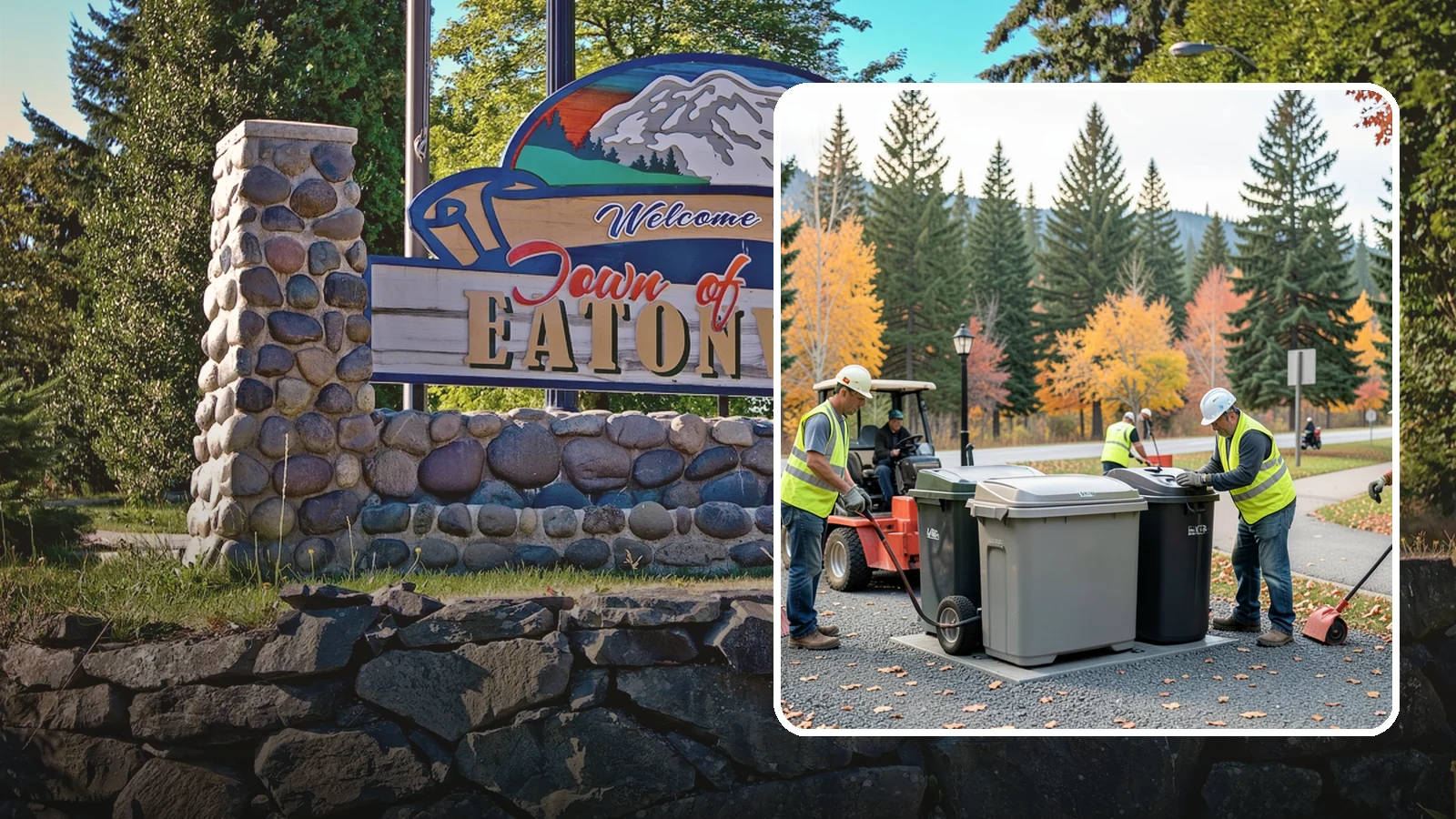 Trash Can Installation in Eatonville, Pierce County, WA - We install anchored waste receptacles with animal-resistant lids at parks, trails, and streetscapes.