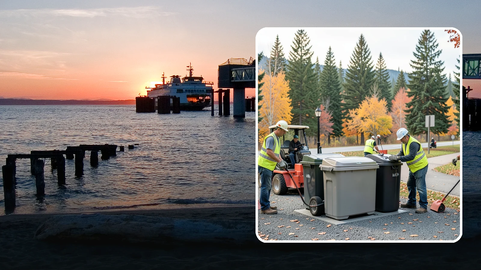 Trash Can Installation in Edmonds, Snohomish County, WA - We install anchored waste receptacles with animal-resistant lids at parks, trails, and streetscapes.