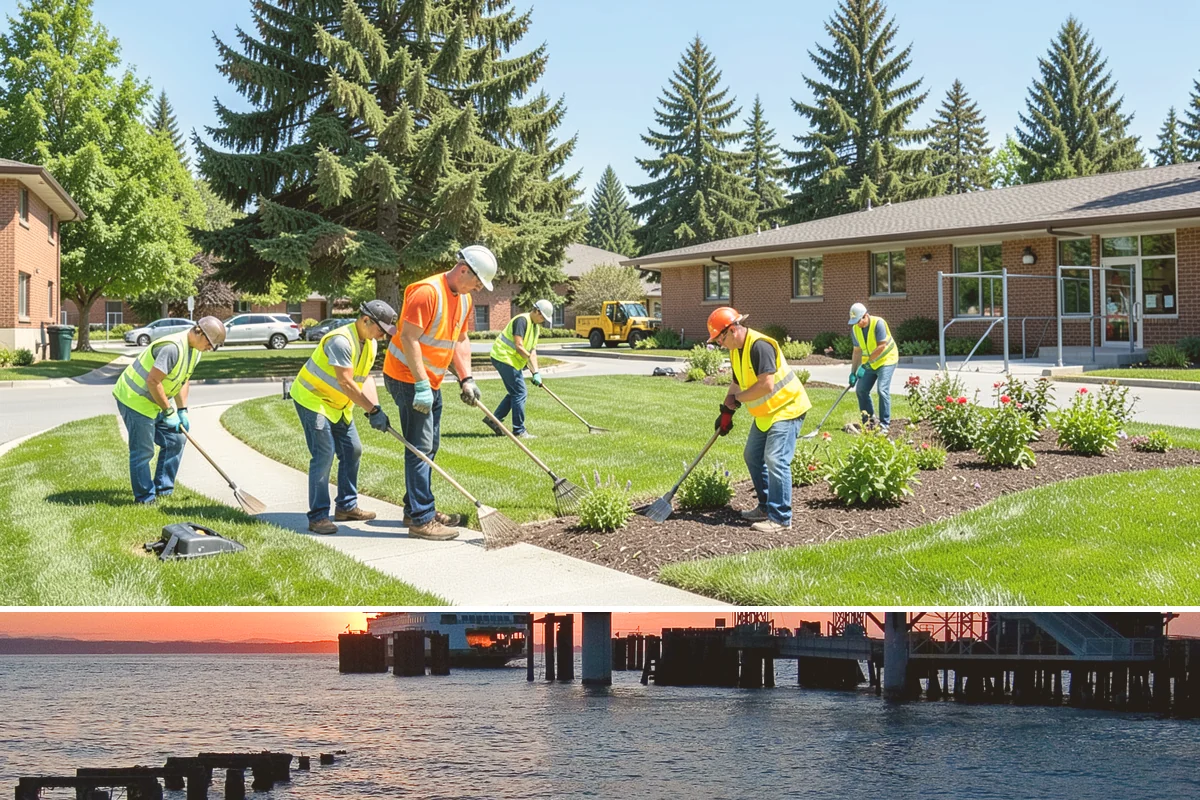 Trash Can Installation in Edmonds, Snohomish County, WA - Installations run year-round, often expanded ahead of the busy summer park season when litter volumes peak.