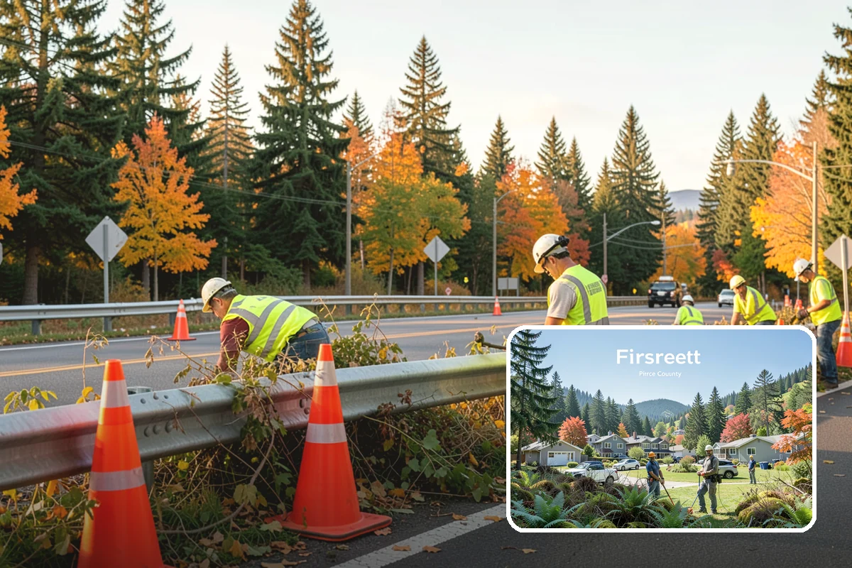 Trash Can Installation in Fircrest, Pierce County, WA - Reduces litter by placing receptacles where the public needs them