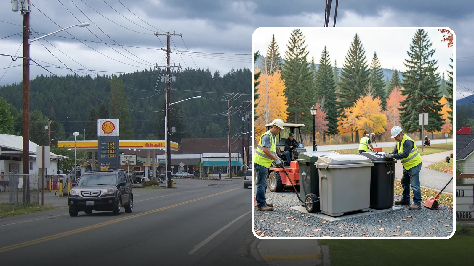 Trash Can Installation in Granite Falls, Snohomish County, WA - We install anchored waste receptacles with animal-resistant lids at parks, trails, and streetscapes.