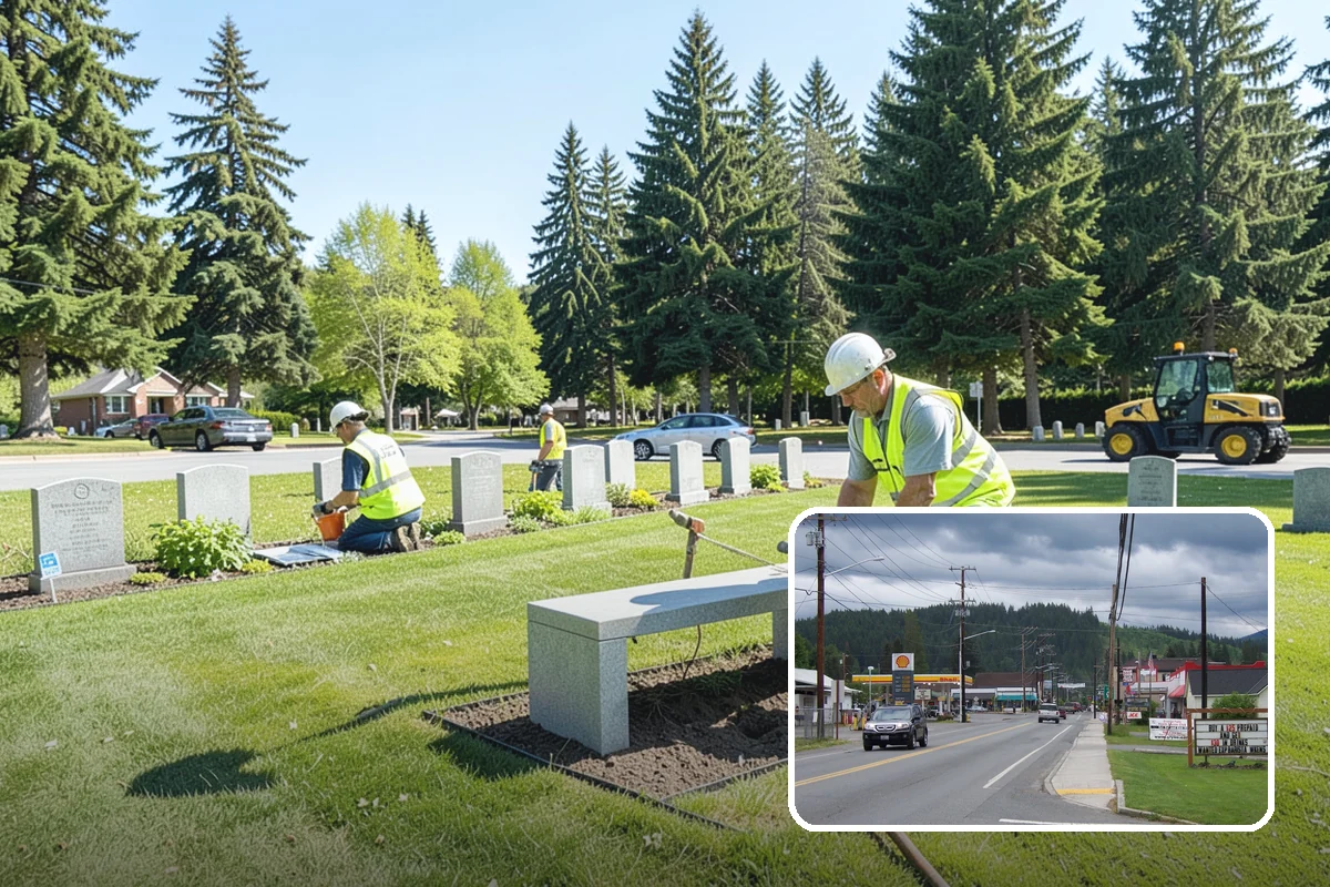 Trash Can Installation in Granite Falls, Snohomish County, WA - Reduces litter by placing receptacles where the public needs them
