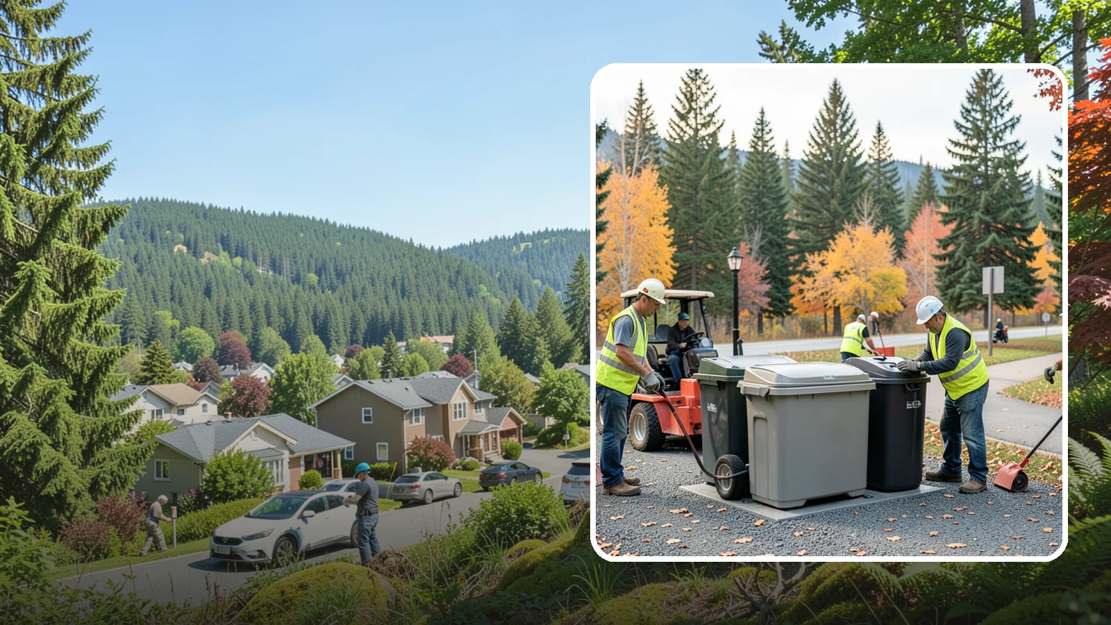 Trash Can Installation in Index, Snohomish County, WA - We install anchored waste receptacles with animal-resistant lids at parks, trails, and streetscapes.
