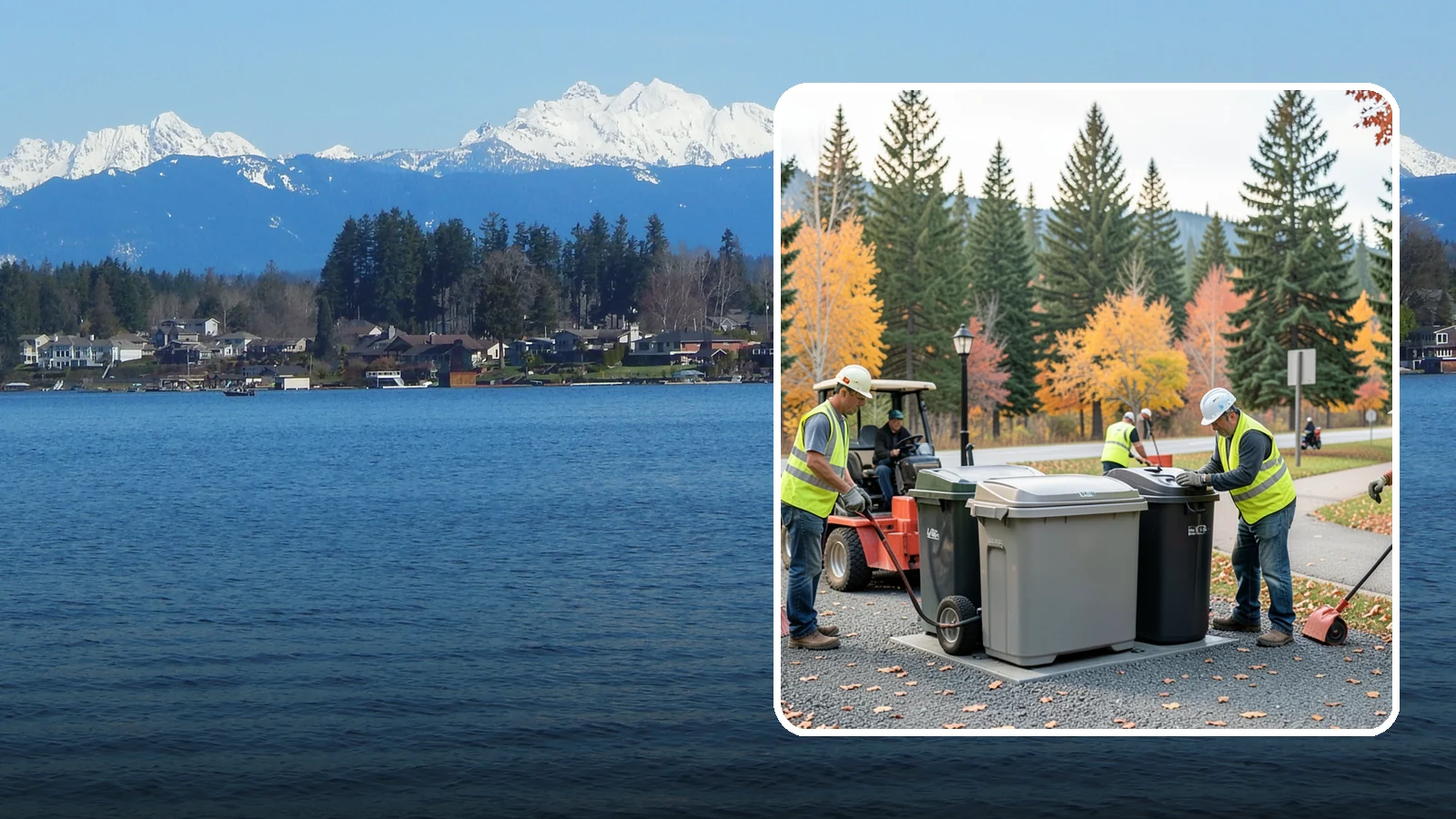 Trash Can Installation in Lake Stevens, Snohomish County, WA - We install anchored waste receptacles with animal-resistant lids at parks, trails, and streetscapes.