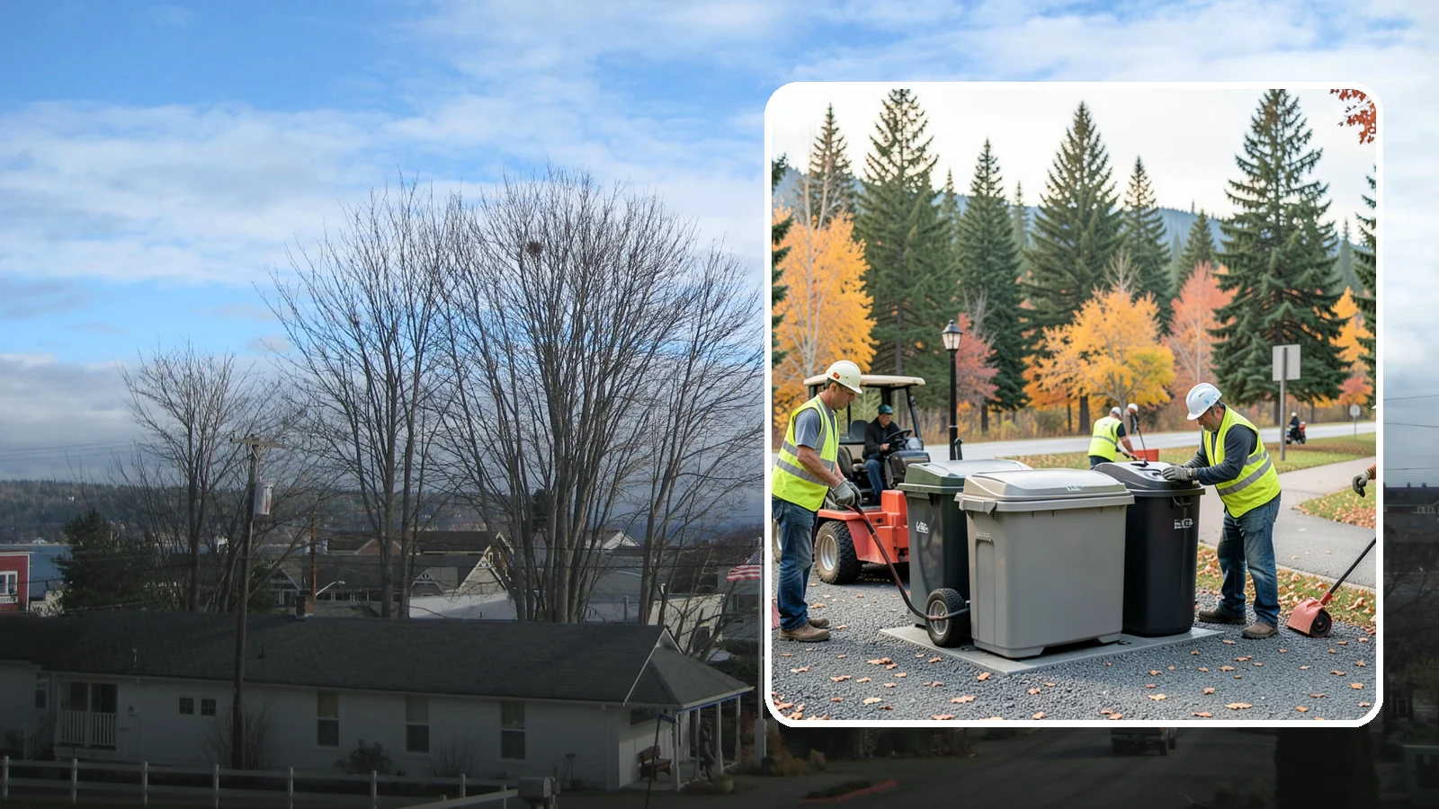 Trash Can Installation in Langley, Island County, WA - We install anchored waste receptacles with animal-resistant lids at parks, trails, and streetscapes.
