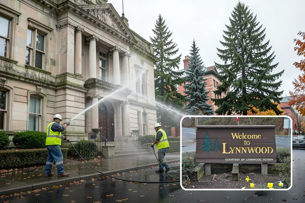 Trash Can Installation in Lynnwood, Snohomish County, WA - Reduces litter by placing receptacles where the public needs them