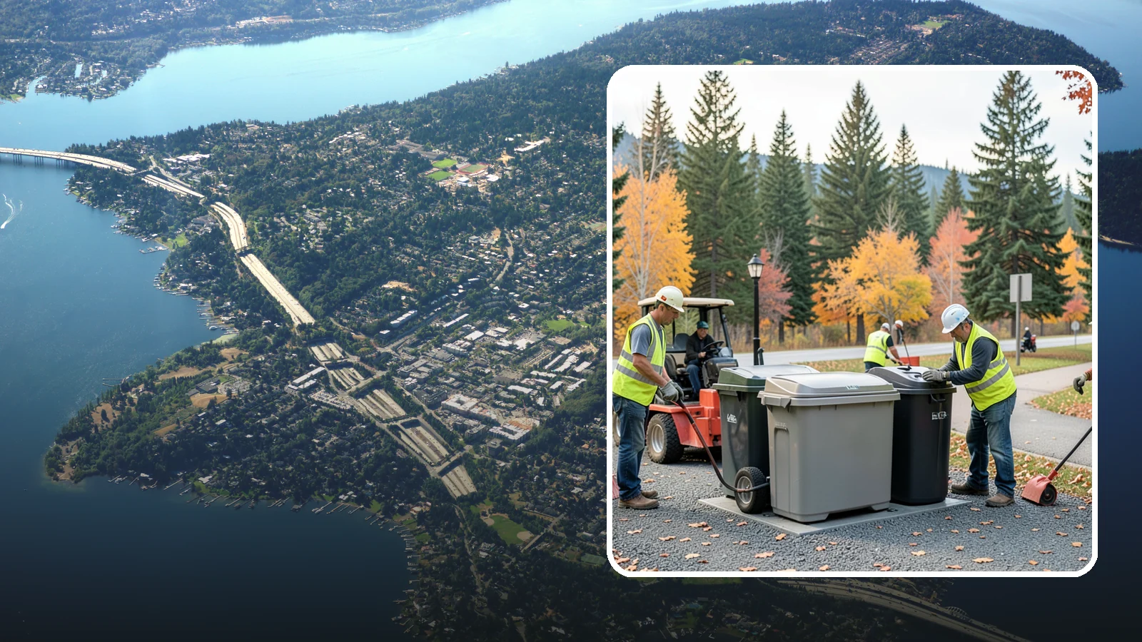 Trash Can Installation in Mercer Island, King County, WA - We install anchored waste receptacles with animal-resistant lids at parks, trails, and streetscapes.