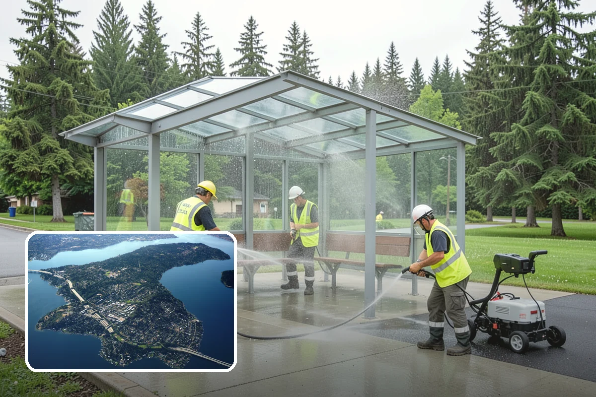Trash Can Installation in Mercer Island, King County, WA - Reduces litter by placing receptacles where the public needs them