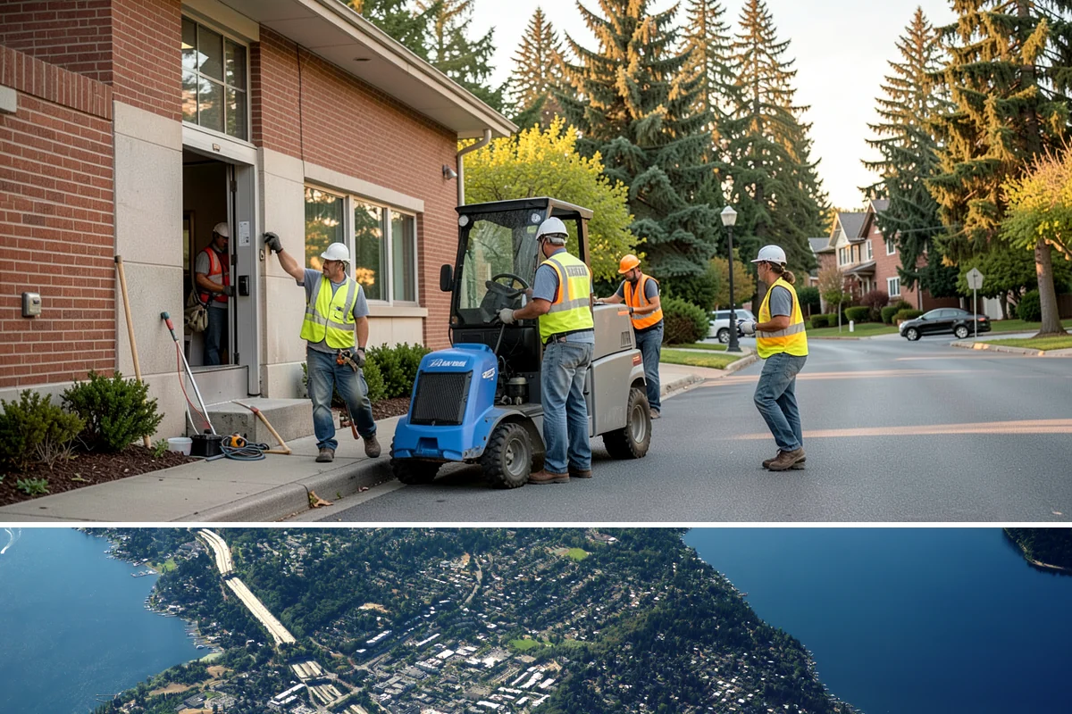 Trash Can Installation in Mercer Island, King County, WA - Installations run year-round, often expanded ahead of the busy summer park season when litter volumes peak.