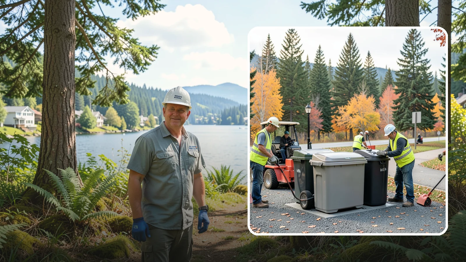 Trash Can Installation in Milton, King County, WA - We install anchored waste receptacles with animal-resistant lids at parks, trails, and streetscapes.