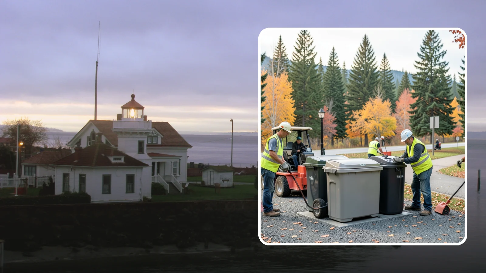 Trash Can Installation in Mukilteo, Snohomish County, WA - We install anchored waste receptacles with animal-resistant lids at parks, trails, and streetscapes.