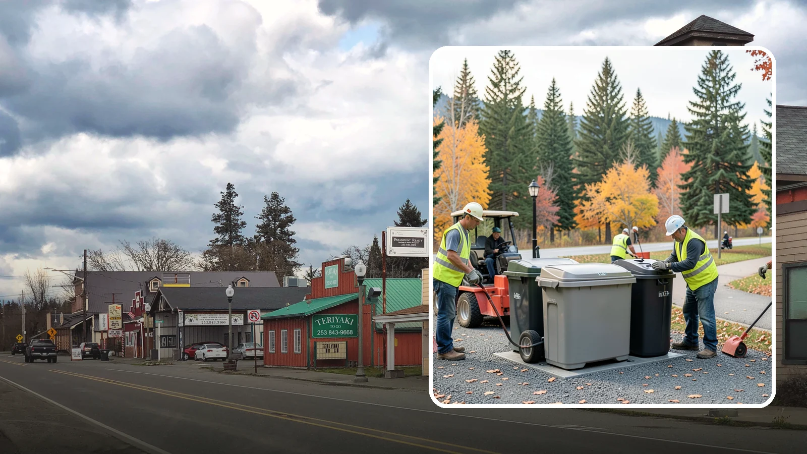 Trash Can Installation in Roy, Pierce County, WA - We install anchored waste receptacles with animal-resistant lids at parks, trails, and streetscapes.
