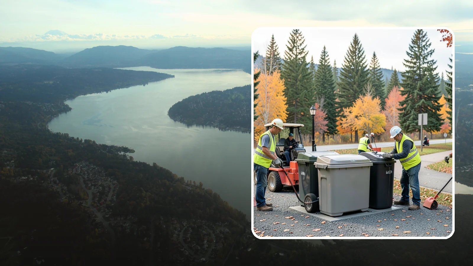 Trash Can Installation in Sammamish, King County, WA - We install anchored waste receptacles with animal-resistant lids at parks, trails, and streetscapes.