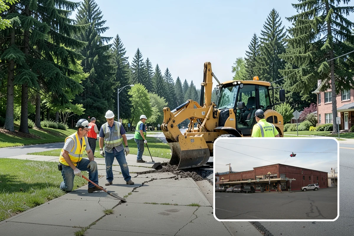 Trash Can Installation in Sedro-Woolley, Skagit County, WA - Reduces litter by placing receptacles where the public needs them