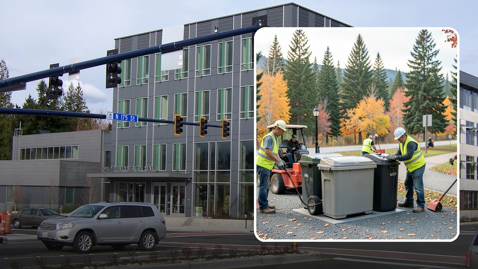 Trash Can Installation in Shoreline, King County, WA - We install anchored waste receptacles with animal-resistant lids at parks, trails, and streetscapes.