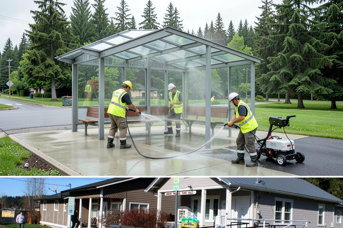 Trash Can Installation in South Prairie, Pierce County, WA - Installations run year-round, often expanded ahead of the busy summer park season when litter volumes peak.