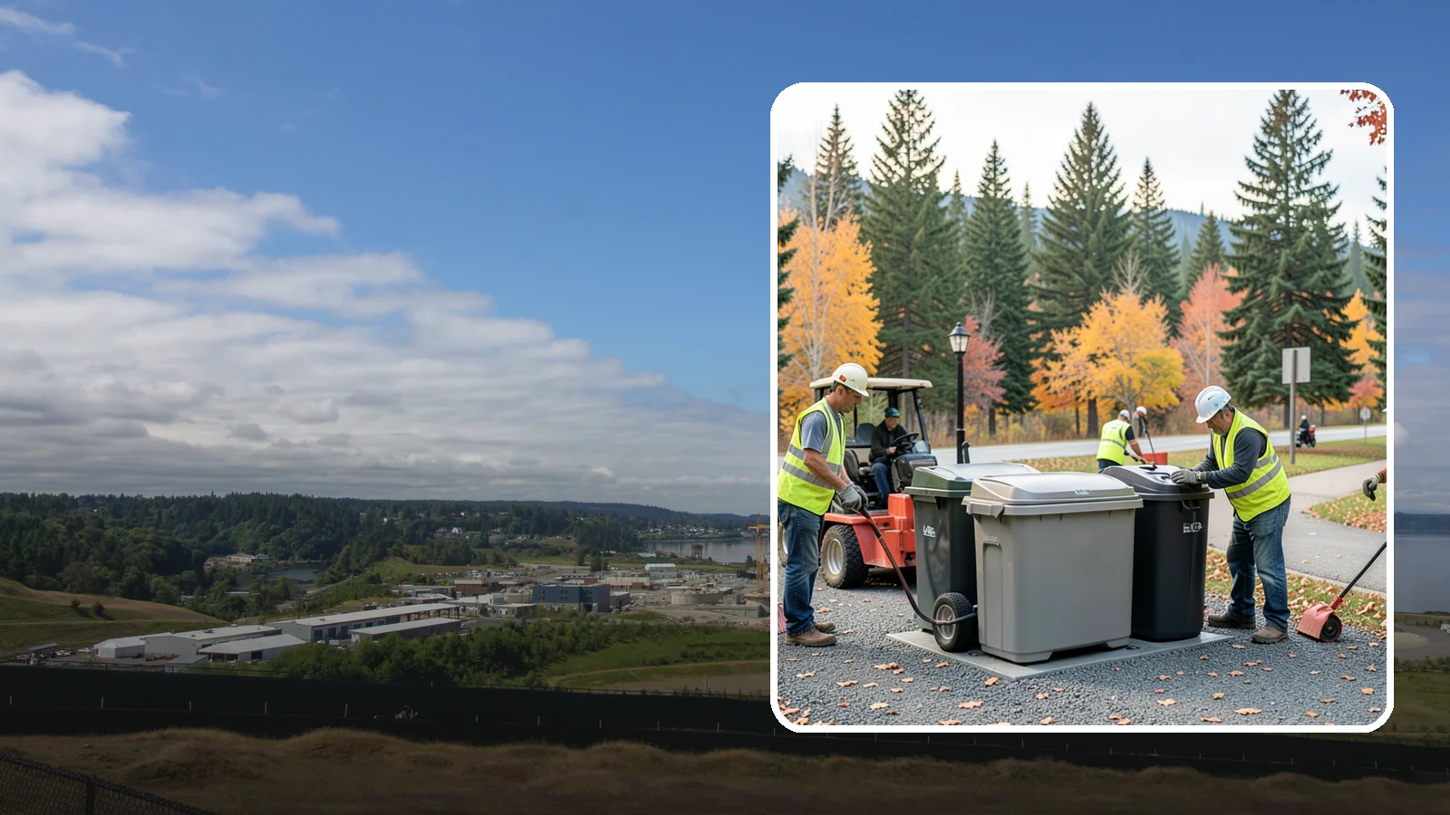 Trash Can Installation in University Place, Pierce County, WA - We install anchored waste receptacles with animal-resistant lids at parks, trails, and streetscapes.