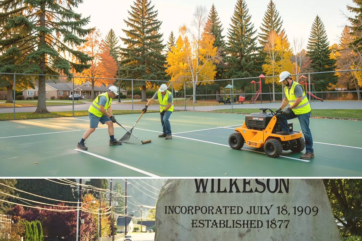Trash Can Installation in Wilkeson, Pierce County, WA - Installations run year-round, often expanded ahead of the busy summer park season when litter volumes peak.
