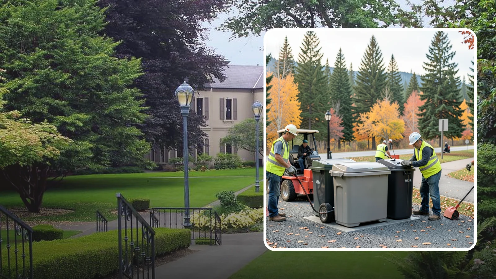 Trash Can Installation in Woodinville, King County, WA - We install anchored waste receptacles with animal-resistant lids at parks, trails, and streetscapes.