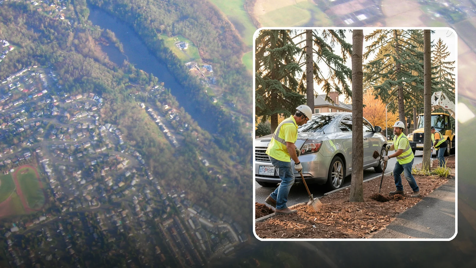 Tree Mulching in Algona, King County, WA - Installation and refresh of mulch rings around public trees to conserve moisture, suppress weeds, and protect trunks from...