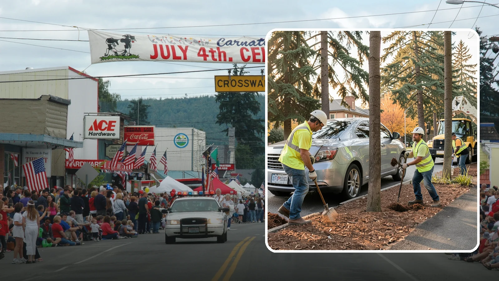 Tree Mulching in Carnation, King County, WA - Installation and refresh of mulch rings around public trees to conserve moisture, suppress weeds, and protect trunks from...