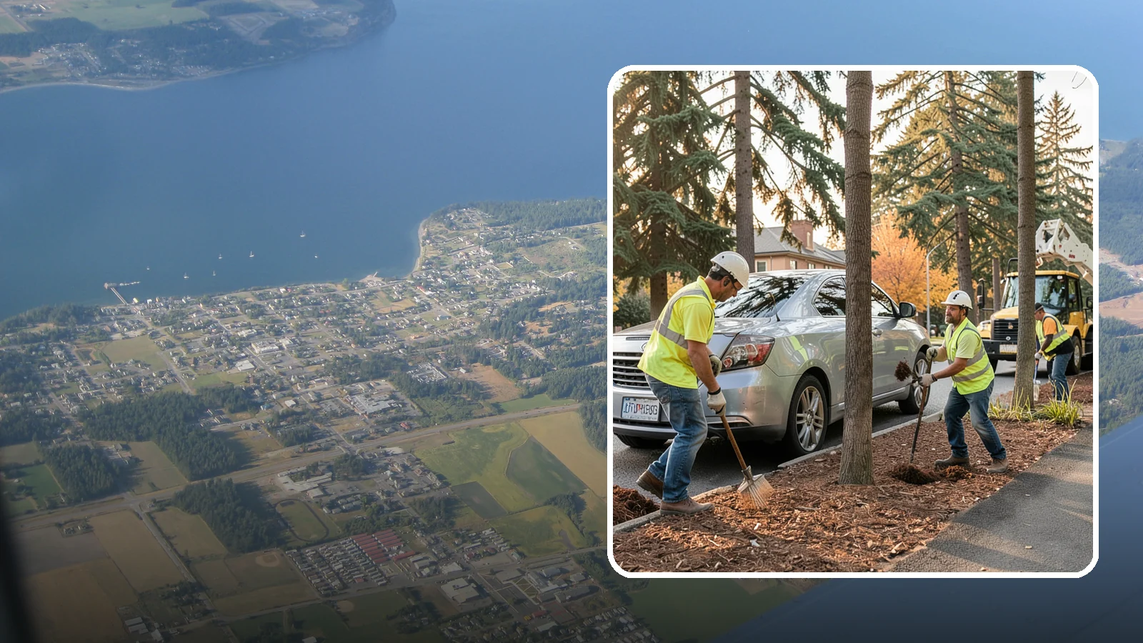 Tree Mulching in Coupeville, Island County, WA - Installation and refresh of mulch rings around public trees to conserve moisture, suppress weeds, and protect trunks from...