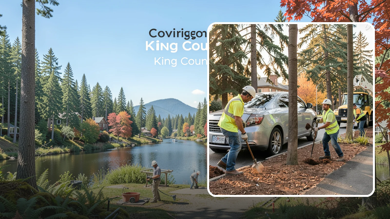 Tree Mulching in Covington, King County, WA - Installation and refresh of mulch rings around public trees to conserve moisture, suppress weeds, and protect trunks from...