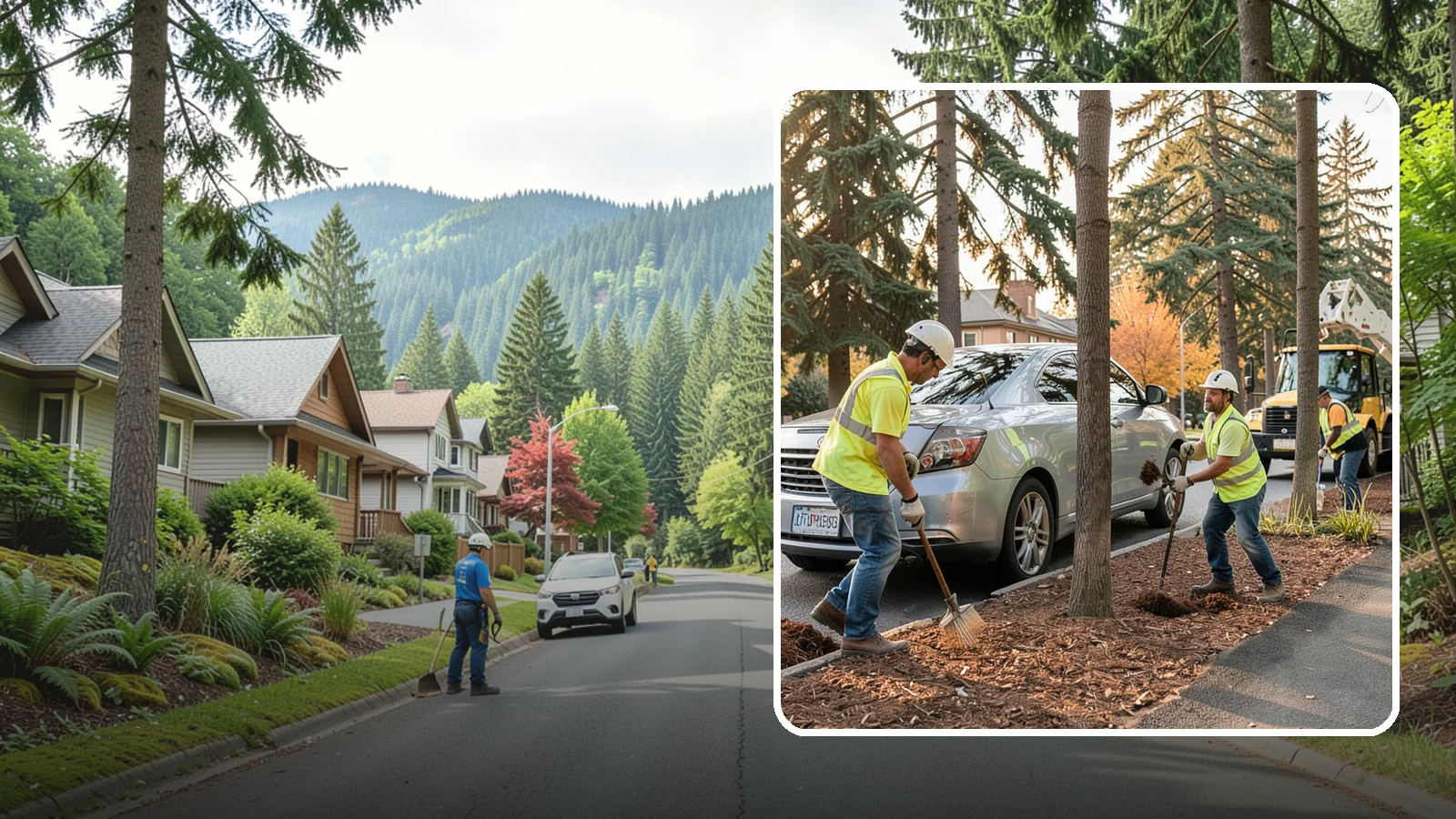 Tree Mulching in Darrington, Snohomish County, WA - Installation and refresh of mulch rings around public trees to conserve moisture, suppress weeds, and protect trunks from...