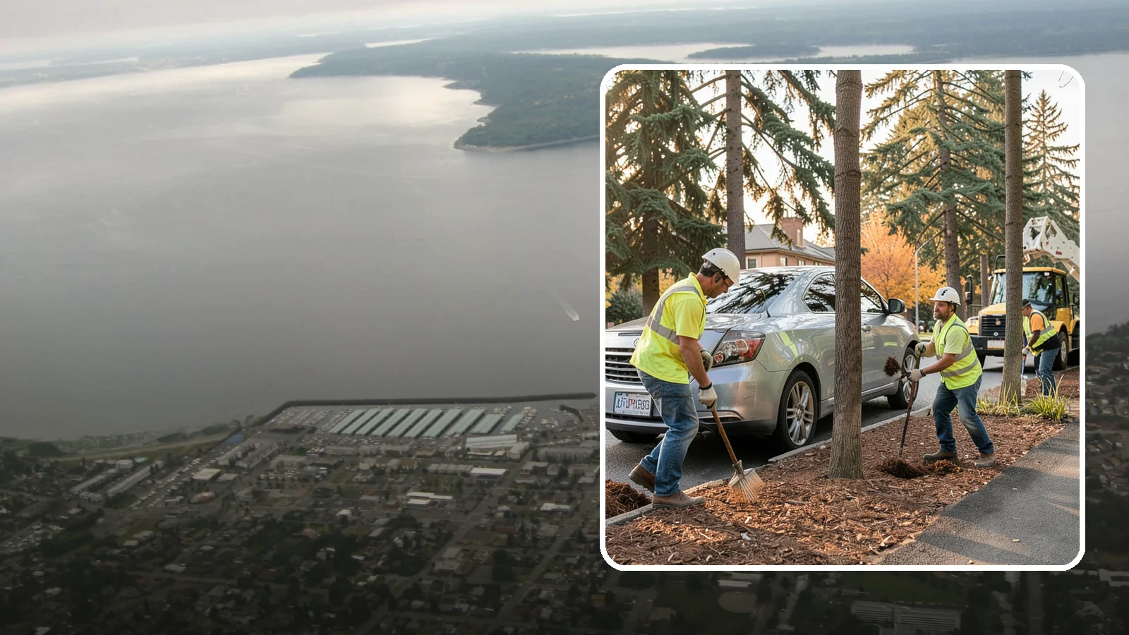 Tree Mulching in Des Moines, King County, WA - Installation and refresh of mulch rings around public trees to conserve moisture, suppress weeds, and protect trunks from...