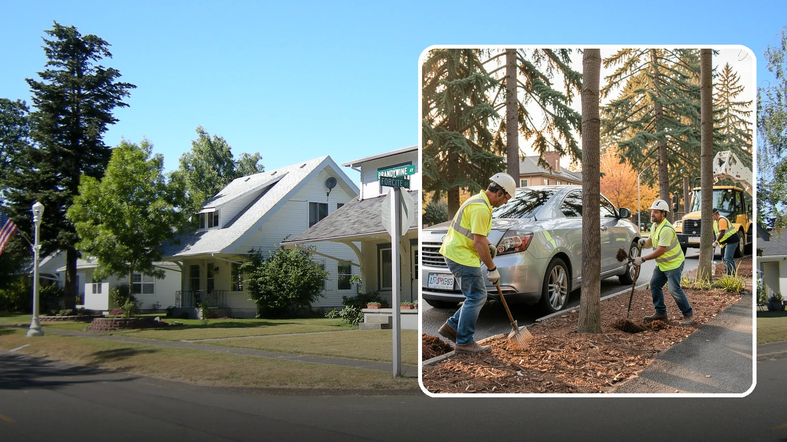 Tree Mulching in DuPont, Pierce County, WA - Installation and refresh of mulch rings around public trees to conserve moisture, suppress weeds, and protect trunks from...
