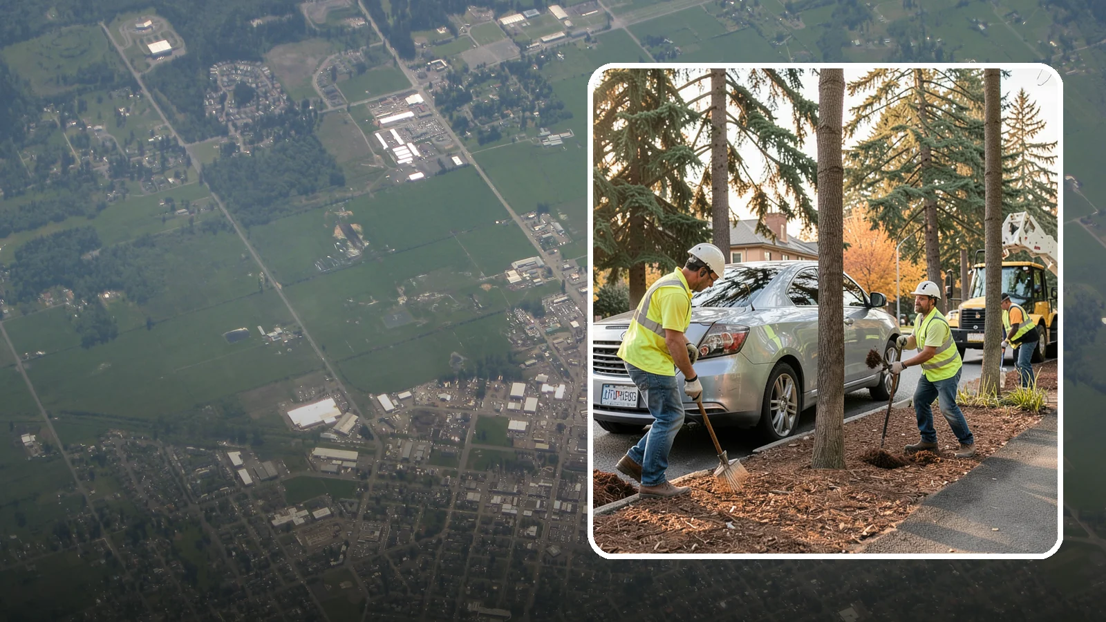 Tree Mulching in Enumclaw, King County, WA - Installation and refresh of mulch rings around public trees to conserve moisture, suppress weeds, and protect trunks from...