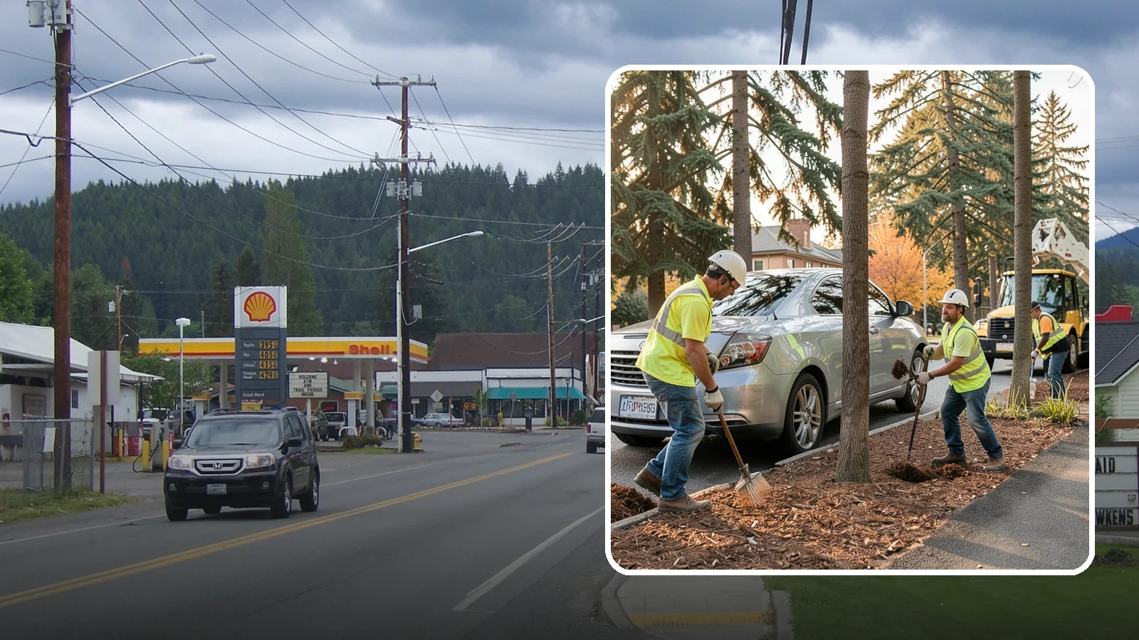 Tree Mulching in Granite Falls, Snohomish County, WA - Installation and refresh of mulch rings around public trees to conserve moisture, suppress weeds, and protect trunks from...