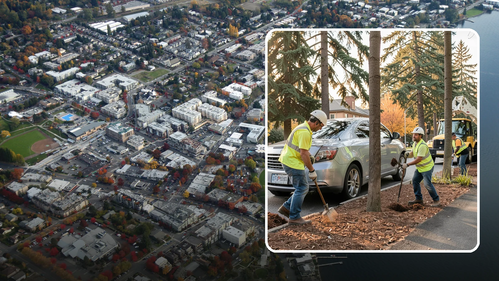 Tree Mulching in Kirkland, King County, WA - Installation and refresh of mulch rings around public trees to conserve moisture, suppress weeds, and protect trunks from...