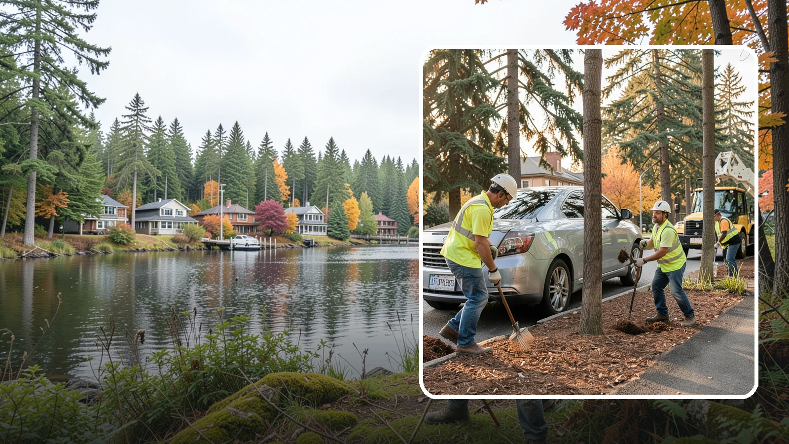 Tree Mulching in La Conner, Skagit County, WA - Installation and refresh of mulch rings around public trees to conserve moisture, suppress weeds, and protect trunks from...